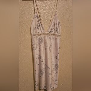 ​Victoria's Secret Lace Slip Dress Large Celestial Moon Star Print Satin